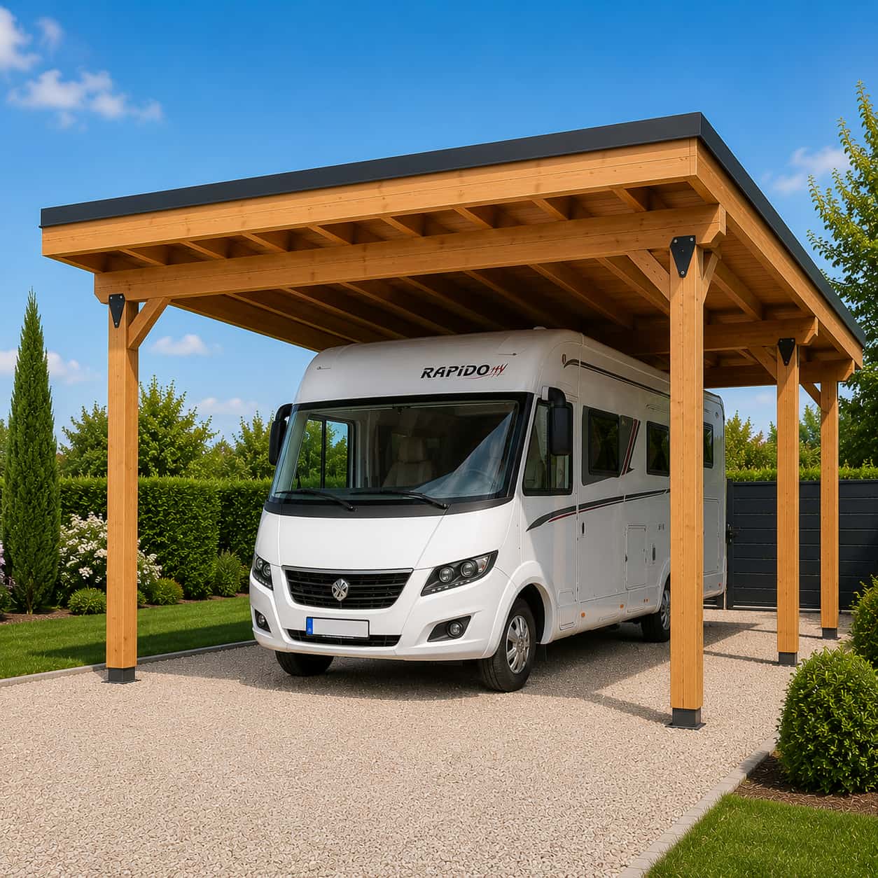 Carport camping car autoporté